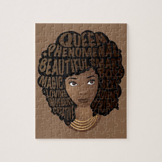 Puzzle Afro-Américain, Encourager les femmes, Brown (Vertical)
