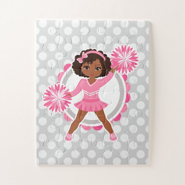 Puzzle Afro-Américain Pom-pom girl rose - Cute Cheval (Vertical)