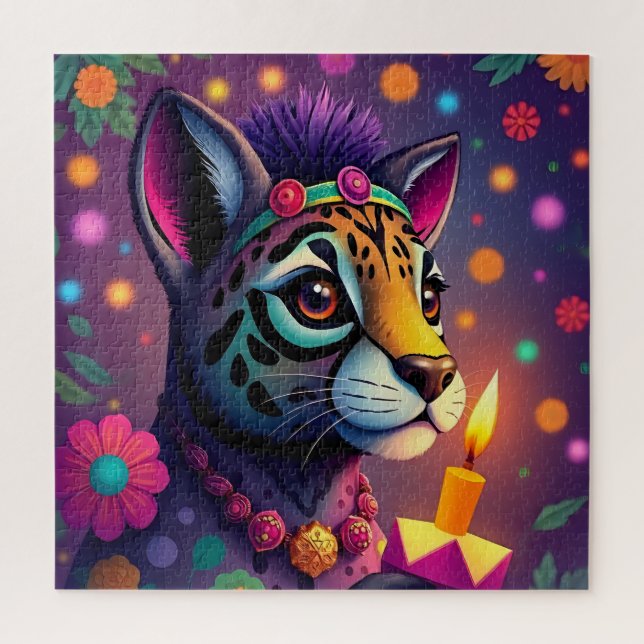 Puzzle afro-kwanzaa Animaux sauvages déguisés (Vertical)