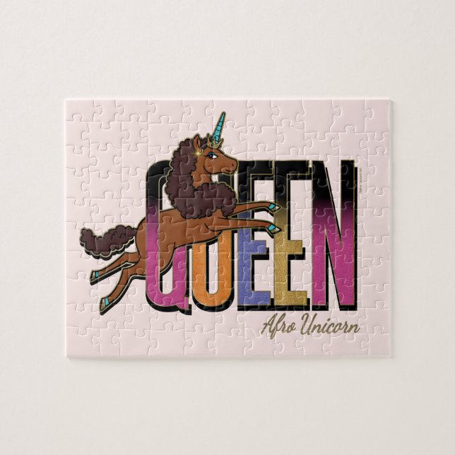 Puzzle Afro Unicorn Queen Design (Horizontal)