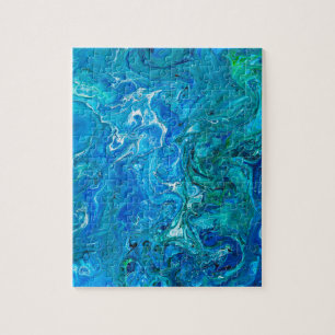 Puzzle Agate folle élégante 2 de dentelle - Aqua bleu