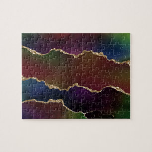 Puzzle Agate foncé intense   Moody Rainbow Jewel Tone