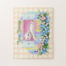 Agneau vintage inspiré dans l'Oeuf de Pâques puzzl