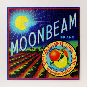 Puzzle agrume de marque de Moonbeam d'étiquette de caisse