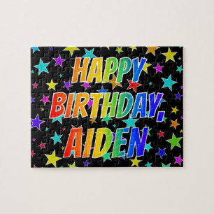 Puzzle "AIDEN" Prénom, amusant "HEUREUX ANNIVERSAIRE"