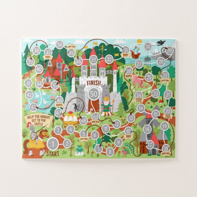Puzzle Aider le chevalier à atteindre le château Jeu pour (Horizontal)