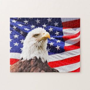 Puzzle Aigle américain au drapeau
