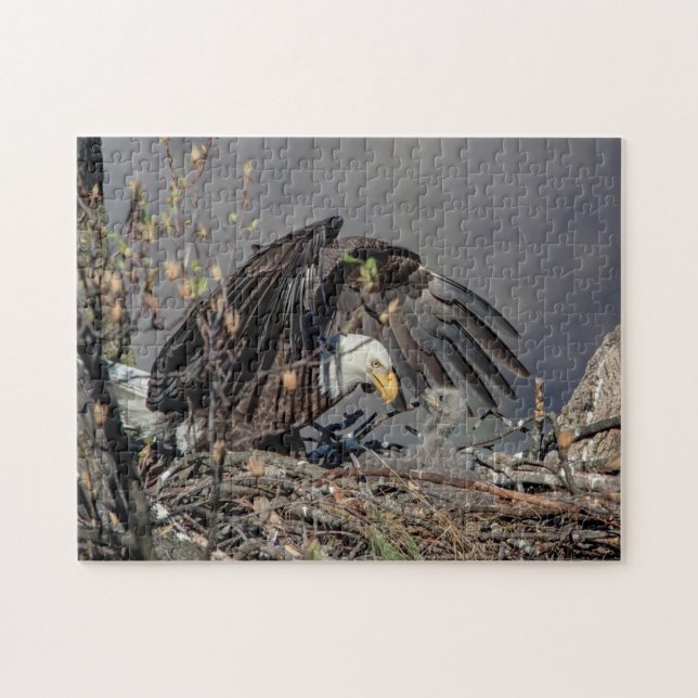Puzzle Aigle avec son bébé (Horizontal)