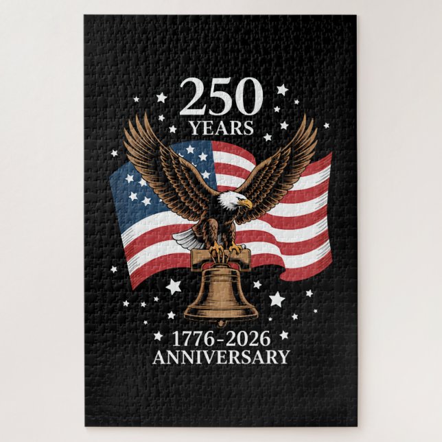 Puzzle Aigle et Drapeau 250 Ans d'Amérique 1776-2026 (Vertical)