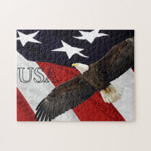 Puzzle Aigle et drapeau américain USA