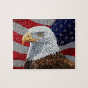 Puzzle Aigle et drapeau américains