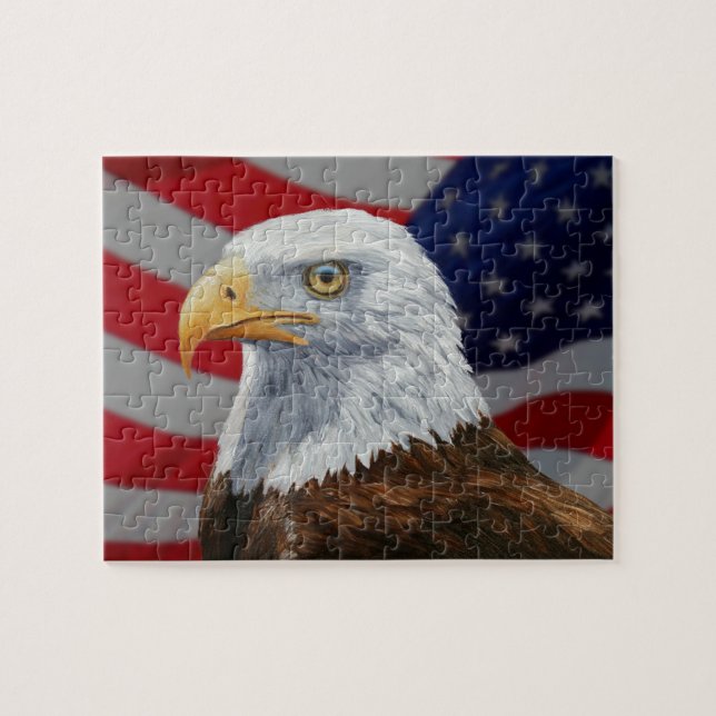 Puzzle Aigle et drapeau américains (Horizontal)