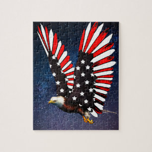 Puzzle Aigle Patriotique – Ailes de drapeau améric