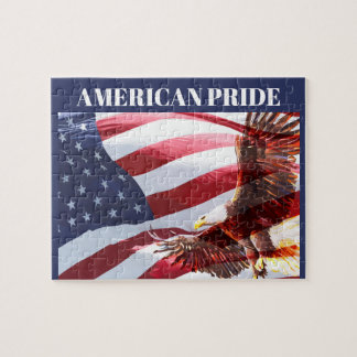 Puzzle Aigle patriotique américain en vol