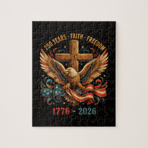 Puzzle Aigle patriotique de 250 ans de foi et de liberté
