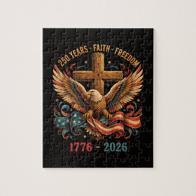 Puzzle Aigle patriotique de 250 ans de foi et de liberté (Vertical)