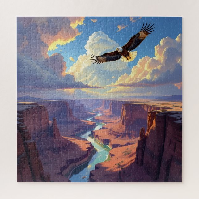 Puzzle Aigle volant au-dessus d'un canyon (Vertical)