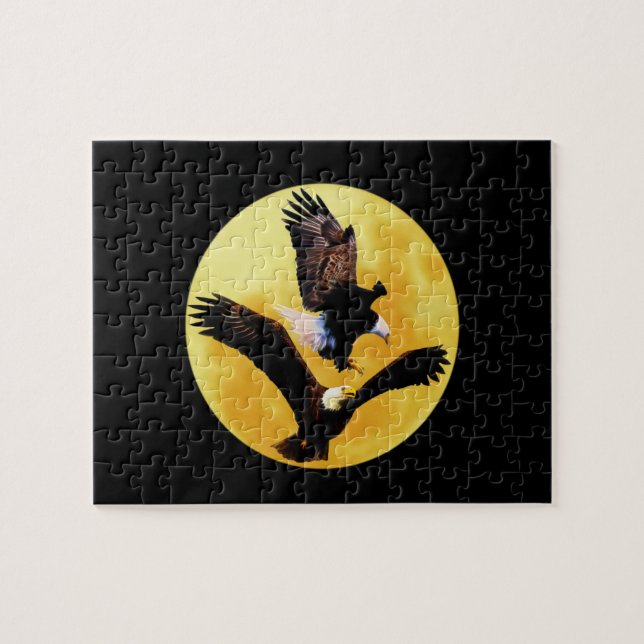 Puzzle Aigles chauves et pleine lune (Horizontal)