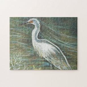 Puzzle Aigrette de rivage marchant dans l'eau Art