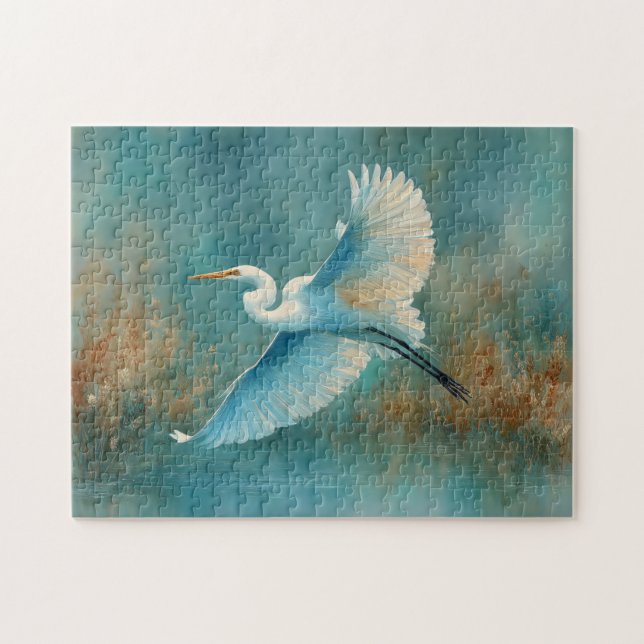 Puzzle Aiguille blanche dans l'aquarelle de vol (Horizontal)