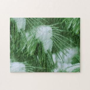 Puzzle Aiguilles De Pins En Hiver De Neige Et De Glace