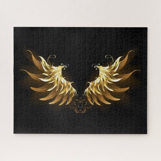 Puzzle Ailes d'Ange d'or sur arrière - plan noir (Horizontal)