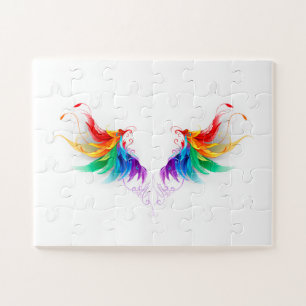 Puzzle Ailes fluffy arc-en-ciel