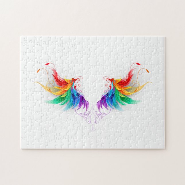 Puzzle Ailes fluffy arc-en-ciel (Horizontal)