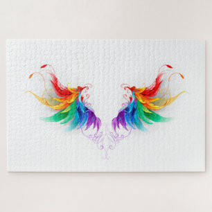 Puzzle Ailes fluffy arc-en-ciel