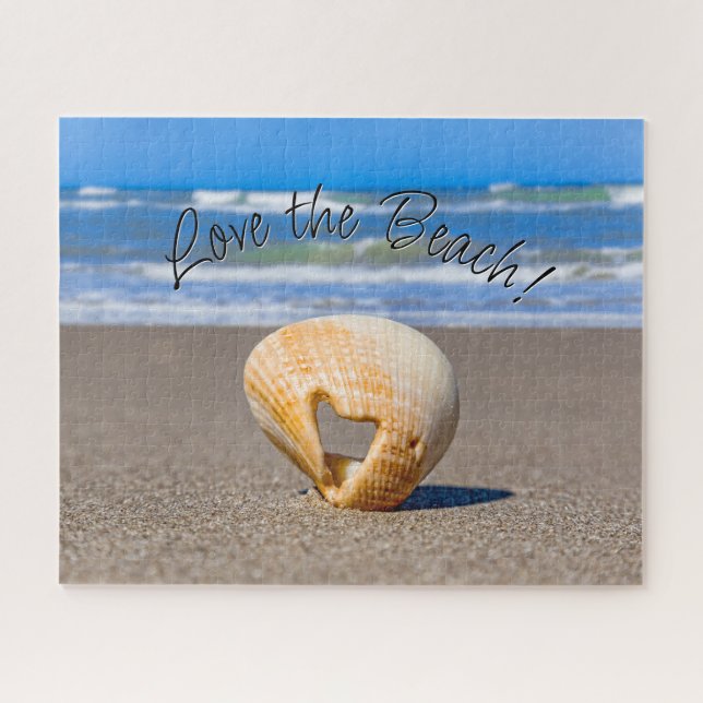 Puzzle Aimez la plage ! Love Shell sur le sable à la plag (Horizontal)