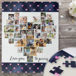 Puzzle Aimez-vous aux morceaux Coeur en forme de 36 Photo<br><div class="desc">Créez votre propre Collage photo en forme de coeur avec 36 de vos photos de famille préférées, photos de mariage, etc. Le design est écrit avec une légende mignonne, "aime-toi à la pièce" en écriture manuscrite. Le collage comprend une variété de formats paysage, portrait et instagram carré pour vous donner...</div>