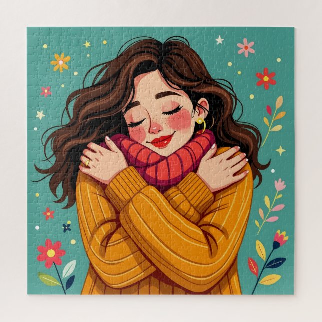 Puzzle Aimez-vous | Fille se serrant la ceinture (Vertical)