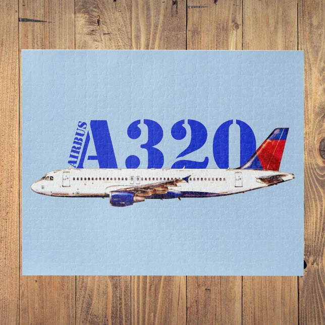 Puzzle Airbus a320 Dessin à l'aquarelle d'avion (Airbus a320 Airplane Watercolor drawing. Jigsaw Puzzle)