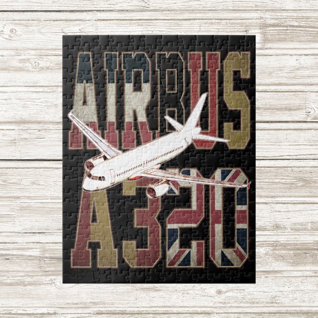 Puzzle Airbus a320 Jetliner. Drapeaux européens vintages (Airbus a320 Jetliner. Vintage European Flags. Jigsaw Puzzle)