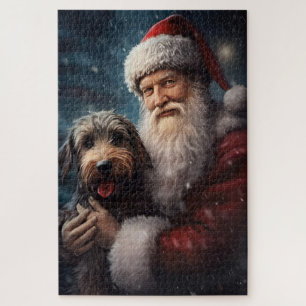Puzzle Airedale avec Noël Festif du Père Noël