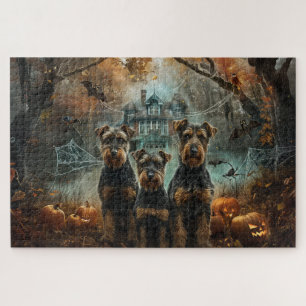 Puzzle Airedale Halloween nuit chien délice