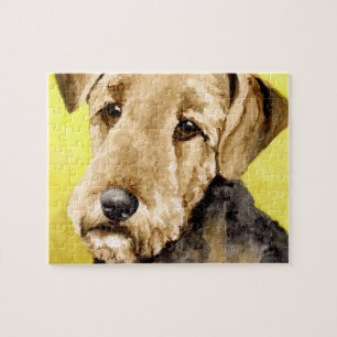 Puzzle Airedale Terrier Aquarelle Portrait