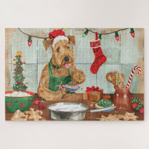 Puzzle Airedale Terrier Gâteau de vacances : Noël festif