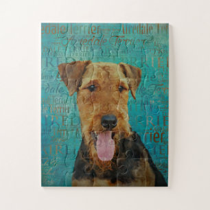 Puzzle Airedale Terrier Portrait sur Word Art