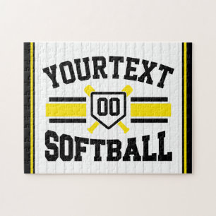 Puzzle AJOUT PERSONNALISÉ NOM Softball Player Varsity Tea