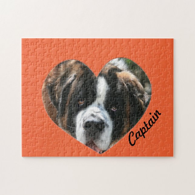 Puzzle Ajouter la photo Orange Heart Memorial Frame (Horizontal)