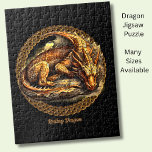 Puzzle Ajouter le texte du nom, Reposer le dragon Brown<br><div class="desc">Ajouter un nom ou un texte,  Reposer la conception du dragon. Voir beaucoup plus de cadeaux Dragon dans la Boutique!</div>