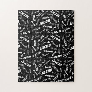 Puzzle Ajouter n'importe quel nom ou mot Noir & Blanc