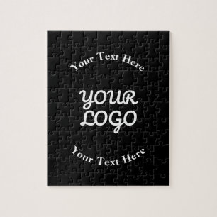 Puzzle Ajouter un logo avec texte noir et blanc modifiabl