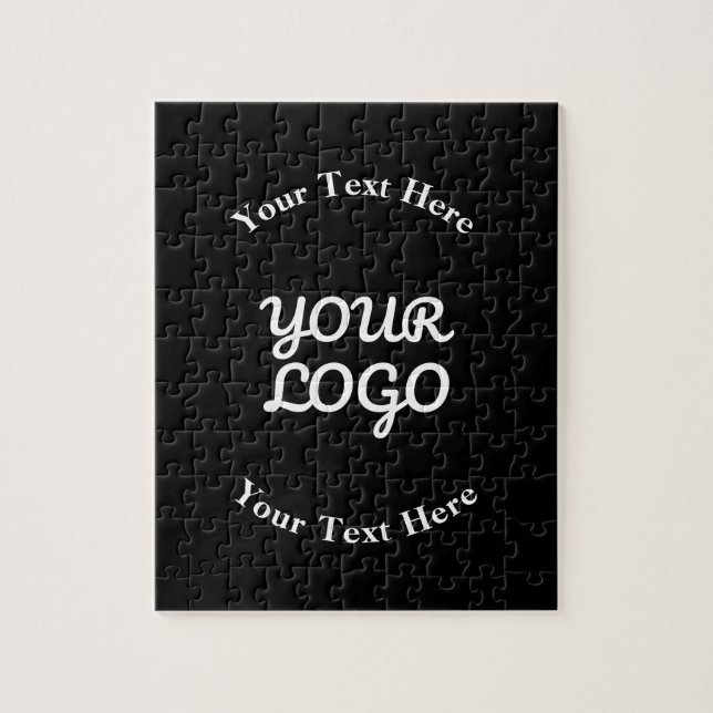 Puzzle Ajouter un logo avec texte noir et blanc modifiabl (Vertical)