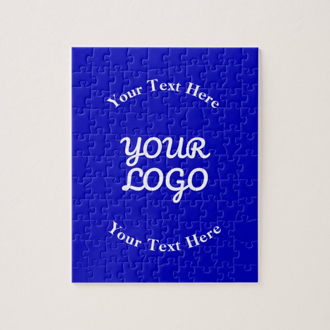 Puzzle Ajouter un logo éditable bleu royal et blanc (Vertical)