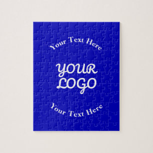 Puzzle Ajouter un logo modifiable Royal Blue & White Text