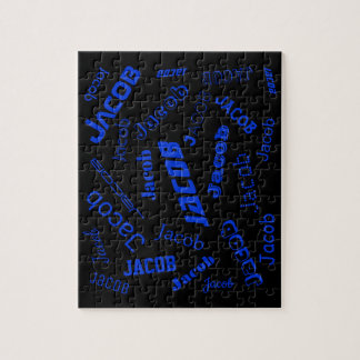 Puzzle Ajouter un nom ou un mot | Bleu et noir