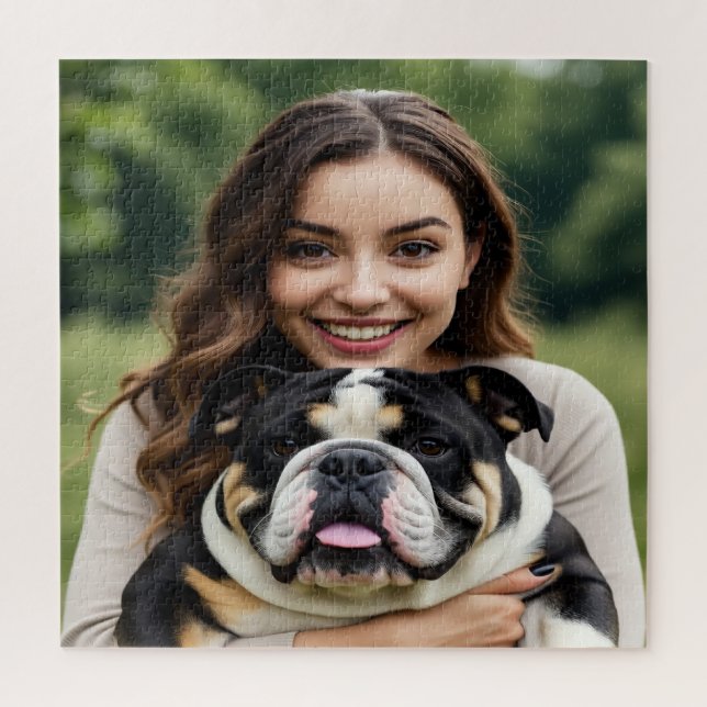 Puzzle Ajouter une photo de Bulldog Personnaliser (Vertical)