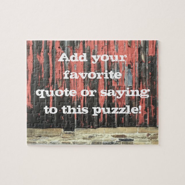 Puzzle Ajouter Votre Devis Dire Phrase Grange Bois Famill (Horizontal)